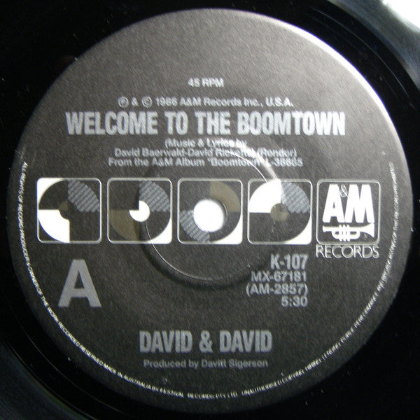 David & David* : Welcome To The Boomtown (7", Single)