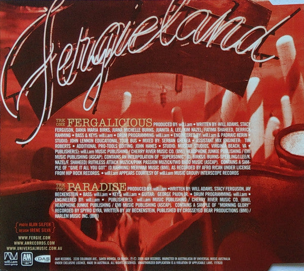 Fergie (2) Featuring Will I Am : Fergalicious (CD, Single)