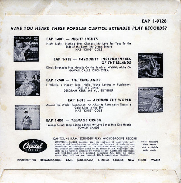 Nat King Cole : Nat 'King' Cole (7", EP)