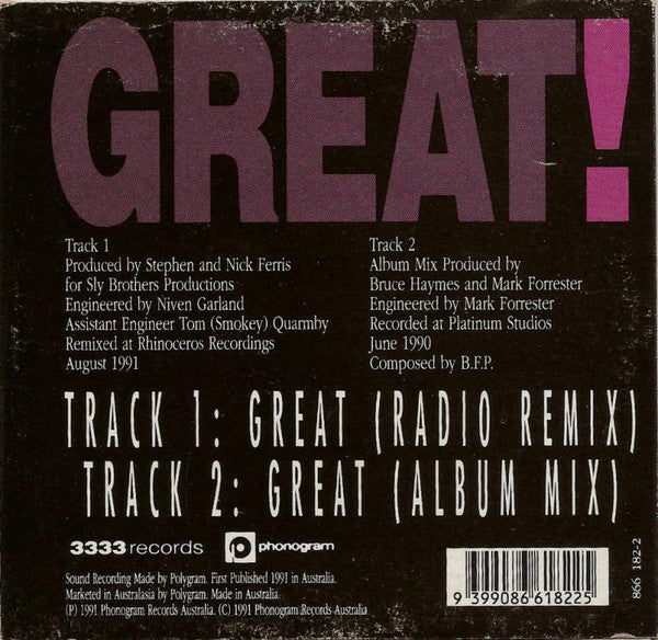 Bachelors From Prague : Great (CD, Single)