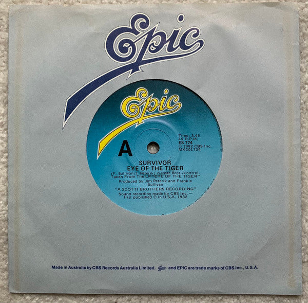 Survivor : Eye Of The Tiger (7", Single)