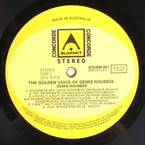 Demis Roussos : The Golden Voice Of Demis Roussos (LP, Comp)