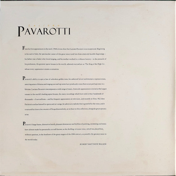 Luciano Pavarotti : The Pavarotti Collection (2xLP, Album, Comp, Ltd, Num)