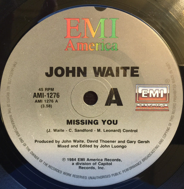 John Waite : Missing You (7", Single)