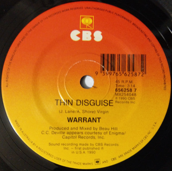 Warrant : Cherry Pie (7", Single)