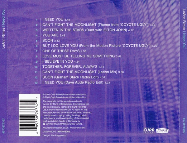 LeAnn Rimes : I Need You (CD, Comp)