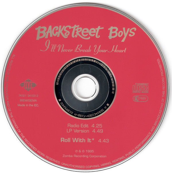 Backstreet Boys : I'll Never Break Your Heart (CD, Maxi)