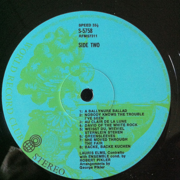 Lauris Elms : Songs And Ballads (LP, Album, Club)