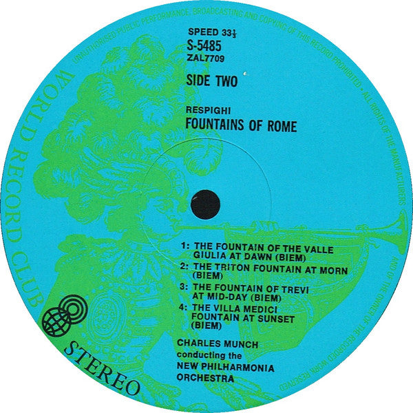 Respighi* / Charles Munch, New Philharmonia Orchestra : Fountains Of Rome / Pines Of Rome (LP, Album, Club)