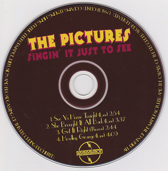 The Pictures : Singin' It Just To See (CD, EP)