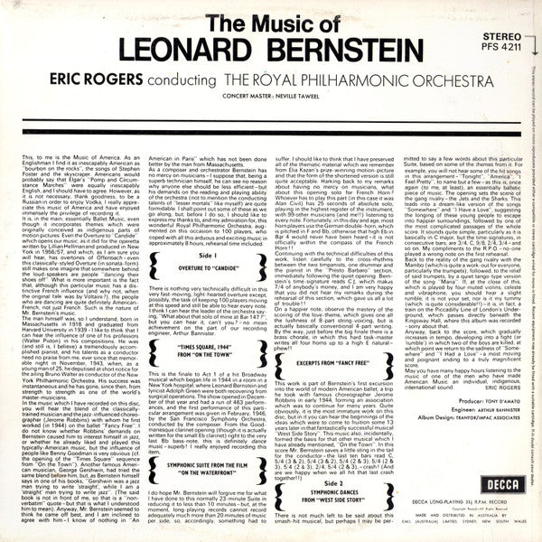 Eric Rogers (2) Conducting Royal Philharmonic Orchestra : The Music Of Leonard Bernstein (LP, Album)