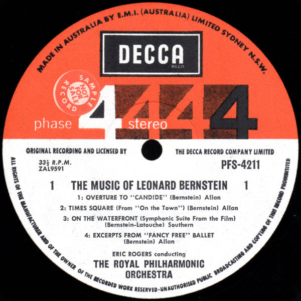 Eric Rogers (2) Conducting Royal Philharmonic Orchestra : The Music Of Leonard Bernstein (LP, Album)