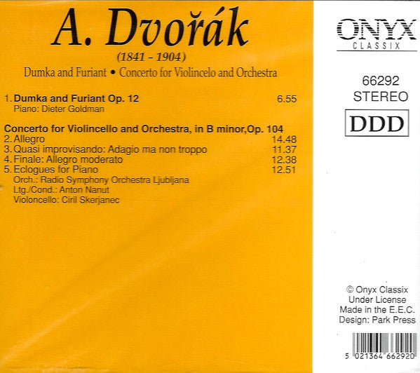Dvořák* : Dumka And Furiant / Concerto For Violincelo And Orchestra (CD, Comp)