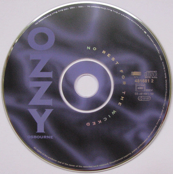 Ozzy Osbourne : No Rest For The Wicked (CD, Album, RE, RM)