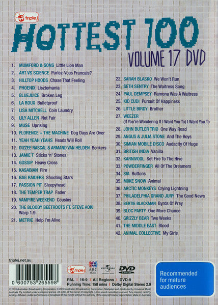 Various : Triple J's Hottest 100 (Volume 17) (DVD-V, Comp, PAL, All)