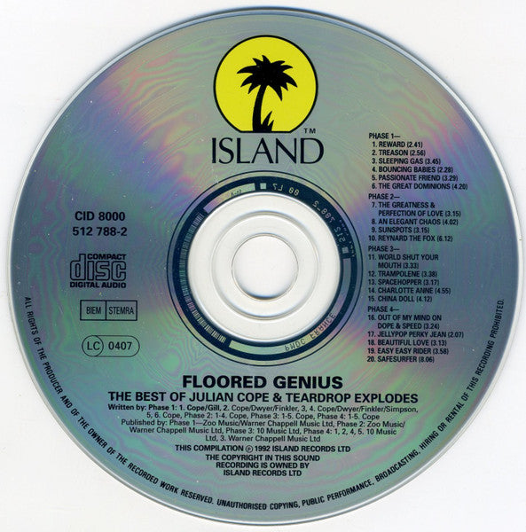 Julian Cope And The Teardrop Explodes : Floored Genius (The Best Of Julian Cope And The Teardrop Explodes 1979-91) (CD, Comp)