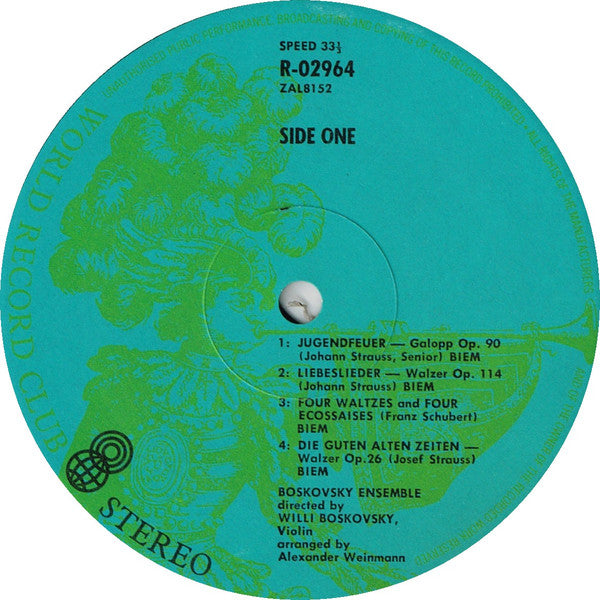 The Boskovsky Ensemble — Directed By Willi Boskovsky : Dances Of Old Vienna (LP, Album, Club, Bri)