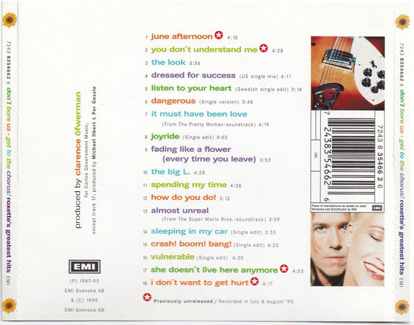 Roxette : Don't Bore Us - Get To The Chorus! (Roxette's Greatest Hits) (CD, Comp)