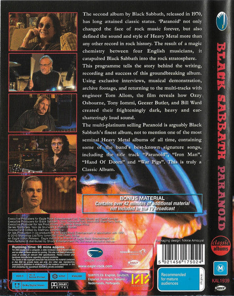 Black Sabbath : Paranoid (DVD-V, NTSC, Reg)