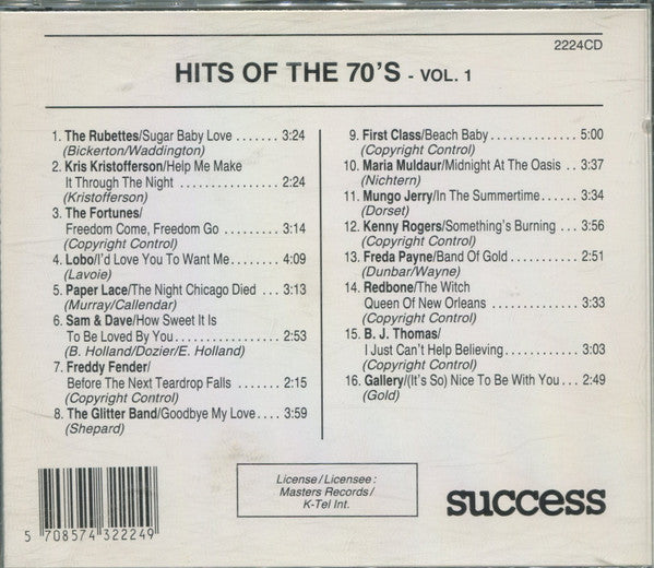 Various : Hits Of The 70's - Volume 1 (CD, Comp)