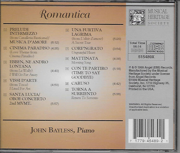 John Bayless : Romantica (CD, Album)