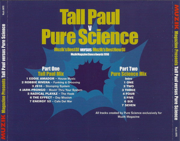 Tall Paul v Pure Science : Muzik's Best DJ Versus Muzik's Best New DJ (CD, Mixed)
