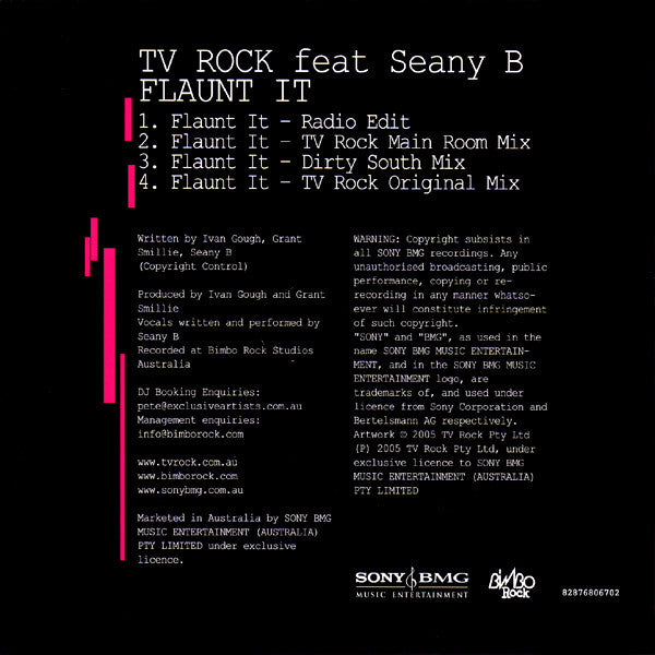 TV Rock Featuring Seany B : Flaunt It (CD, Maxi)