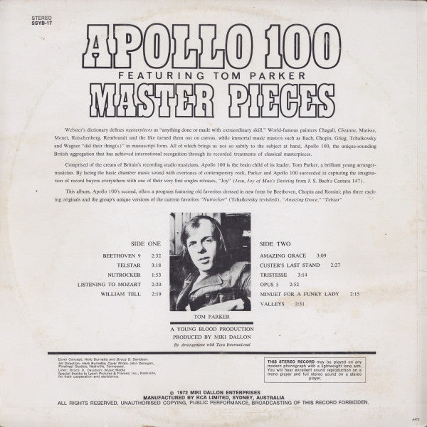 Apollo 100, Tom Parker : Master Pieces (LP, Album)