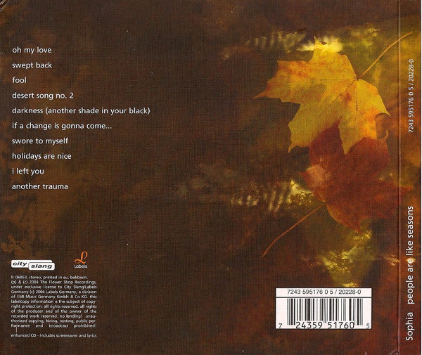 Sophia (3) : People Are Like Seasons (CD, Album, Enh)