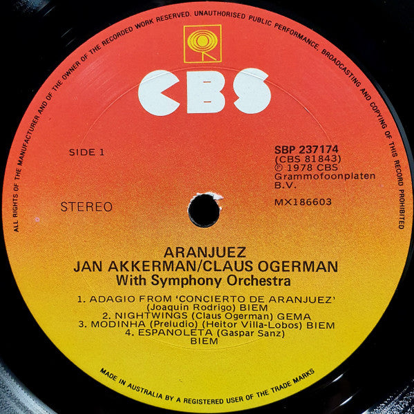 Jan Akkerman & Claus Ogerman : Aranjuez (LP, Album)