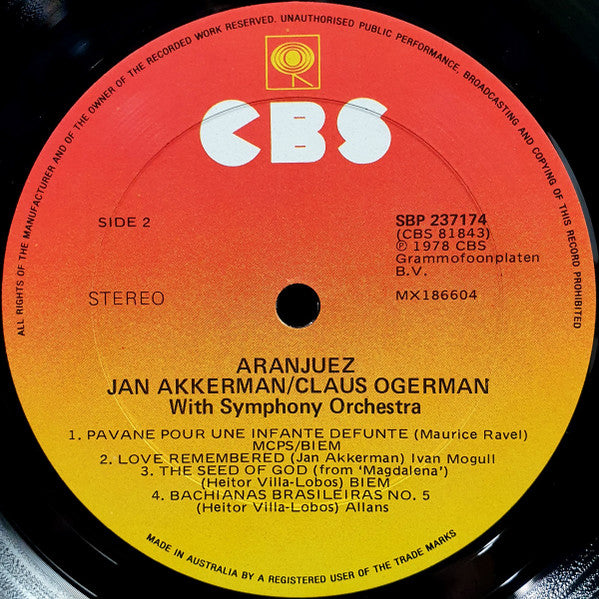 Jan Akkerman & Claus Ogerman : Aranjuez (LP, Album)