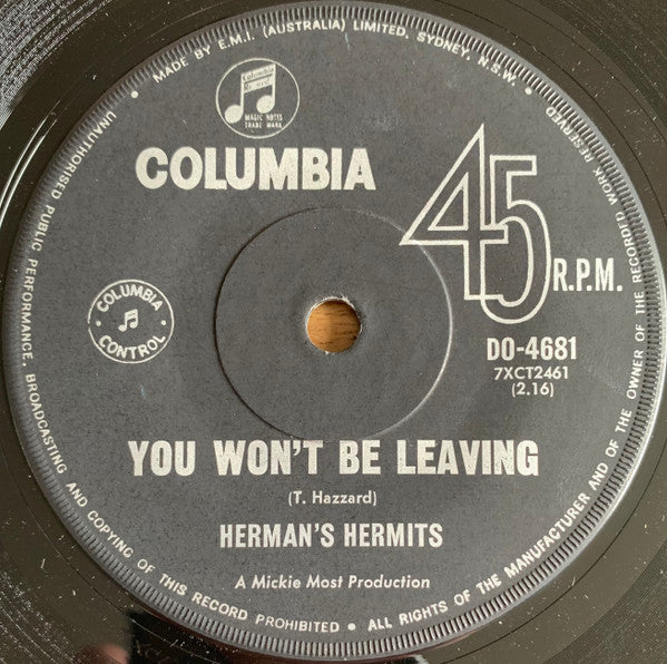 Herman's Hermits : Leaning On The Lamp Post (7", Single)