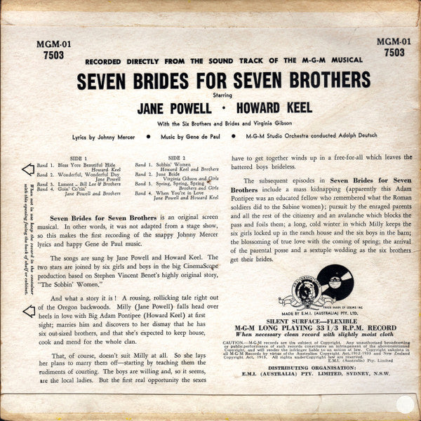 Various : Seven Brides For Seven Brothers (10", Album, Mono)