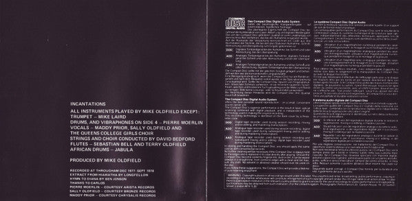 Mike Oldfield : Incantations (CD, Album, RE)