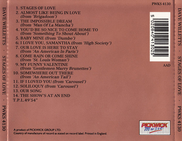 Dave Willetts : Stages Of Love (CD, Comp)