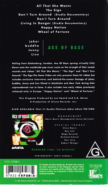 Ace Of Base : The Sign - The Home Video (VHS, Comp, NTSC)