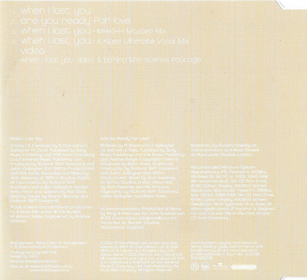 Sarah Whatmore : When I Lost You (CD, Single, Enh)
