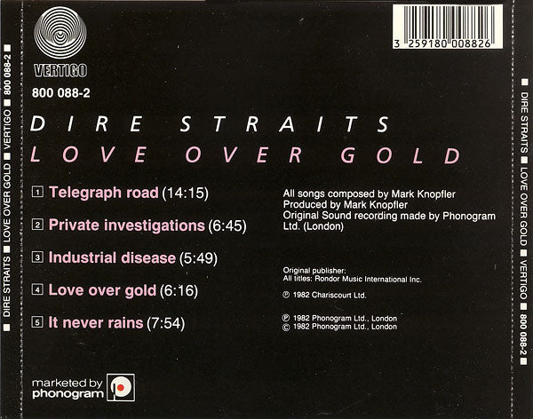 Dire Straits : Love Over Gold (CD, Album, RE)
