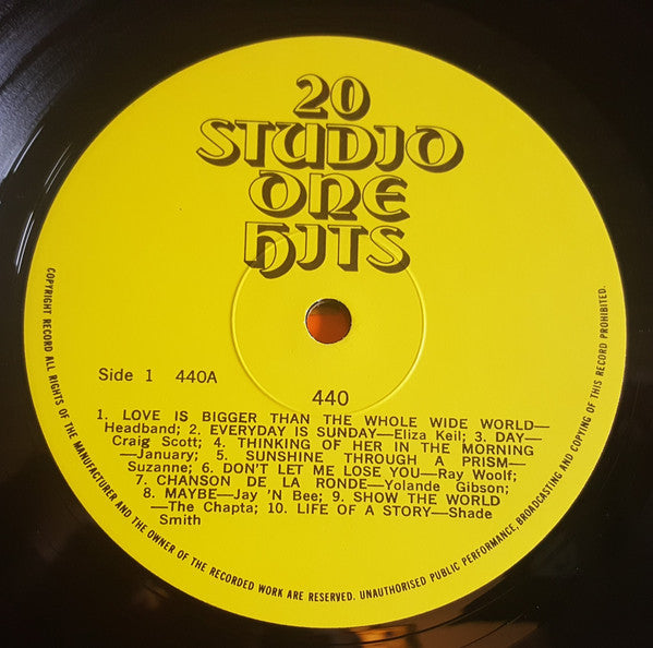 Various : 20 Studio One Hits (LP, Comp)