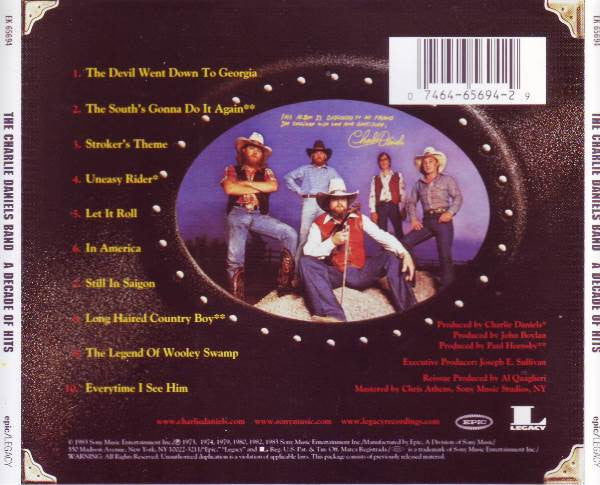 The Charlie Daniels Band : A Decade Of Hits (CD, Comp, RE, RM, RP)