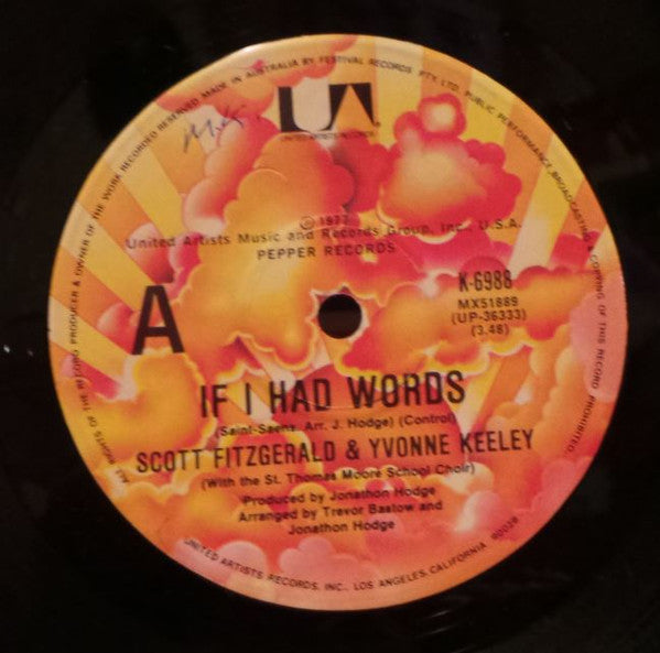 Scott Fitzgerald & Yvonne Keeley : If I Had Words (7", Single)