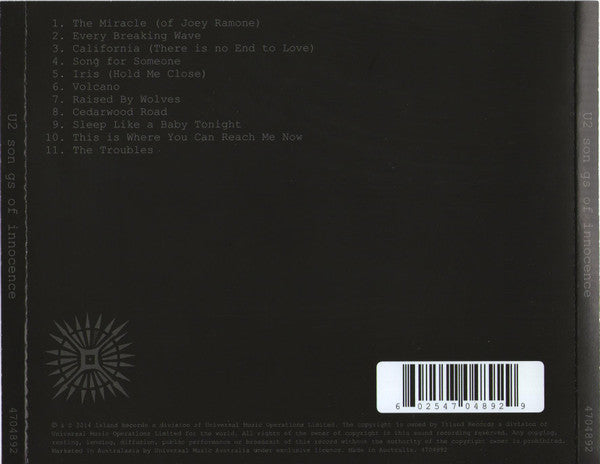 U2 : Songs Of Innocence (CD, Album)