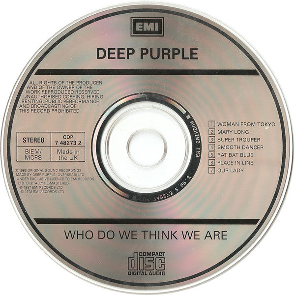 Deep Purple : Who Do We Think We Are (CD, Album, RE)