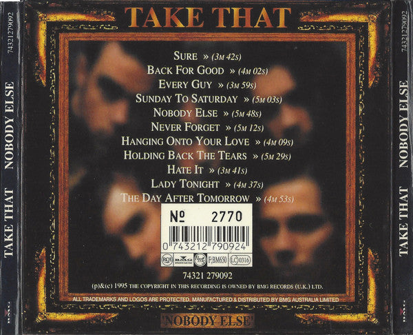 Take That : Nobody Else (CD, Album, S/Edition, Dig)