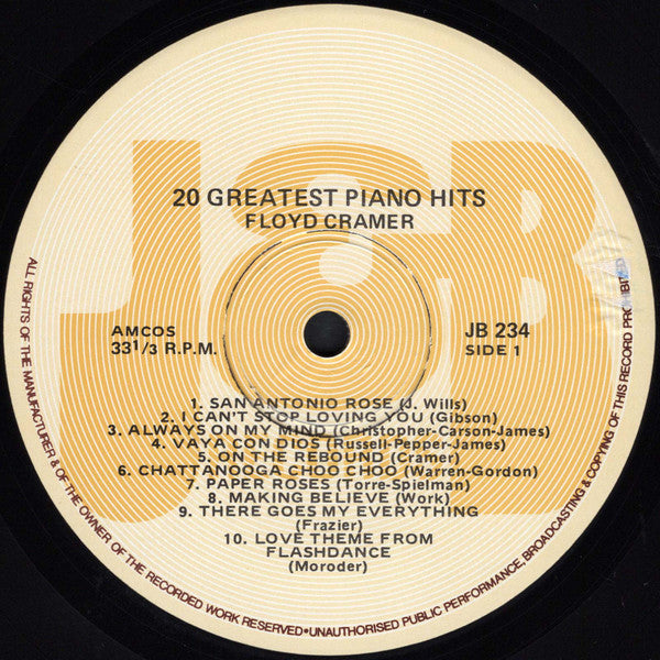 Floyd Cramer : 20 Great Piano Hits (LP, Comp)