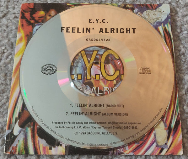 E.Y.C. : Feelin' Alright (CD, Single, Car)