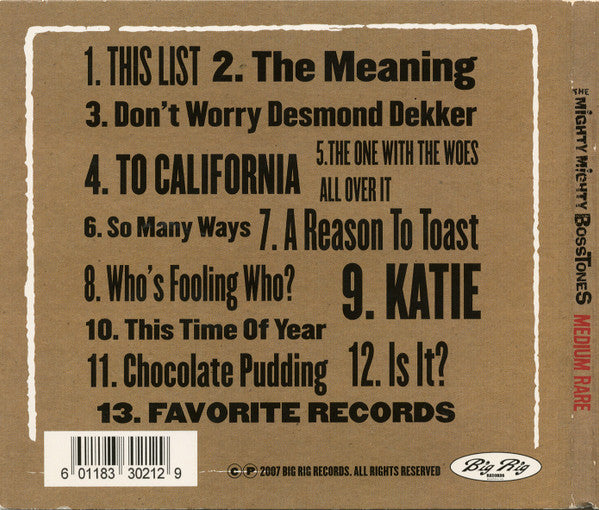 The Mighty Mighty BossToneS : Medium Rare (CD, Comp)