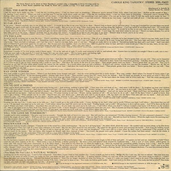 Carole King : Tapestry (LP, Album, RE)
