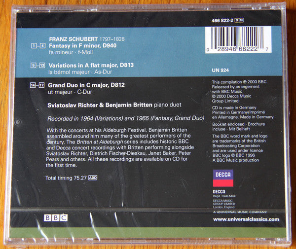 Sviatoslav Richter, Benjamin Britten - Schubert* : Piano Duets (CD, Comp, RM)