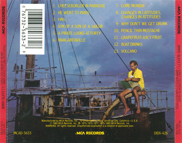 Jimmy Buffett : Songs You Know By Heart (Jimmy Buffett's Greatest Hit(s)) (CD, Comp, RE, Uni)